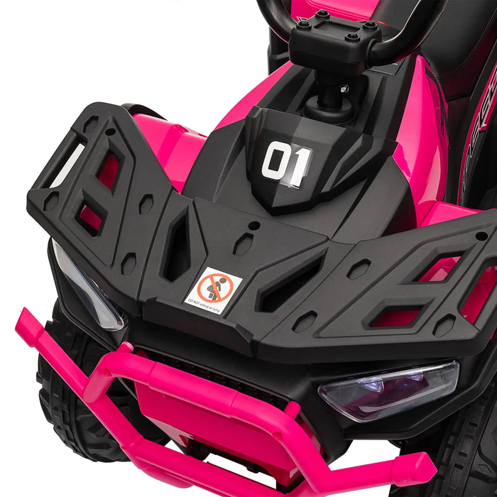 Kids Electric Ride-On ATV Quad with Storage Basket in Pink 12V - Little and Giant Explorers AIYAPLAY