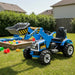12V Kids Electric Ride-On Excavator - Blue | Forward and Reverse and Working Arm COSTWAY - Little and Giant Explorers Costway