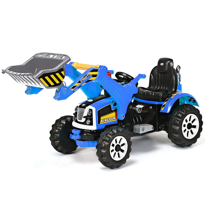 12V Kids Electric Ride-On Excavator - Blue | Forward and Reverse and Working Arm COSTWAY - Little and Giant Explorers Costway