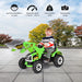 12V Kids Electric Ride-On Excavator - Green | Forward and Reverse and Working Arm COSTWAY - Little and Giant Explorers Costway