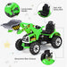 12V Kids Electric Ride-On Excavator - Green | Forward and Reverse and Working Arm COSTWAY - Little and Giant Explorers Costway