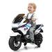 12V Kids Electric Ride-On Motorcycle – White | Training Wheels and USB Input COSTWAY - Little and Giant Explorers Costway