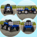 12V blue kids electric ride-on tractor with detachable trailer, dual control, outdoors