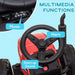 Kids' 12V electric red ride-on tractor steering wheel with music, horn, and startup sound controls