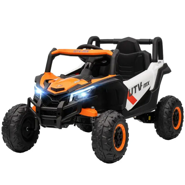 12V Kids Electric Ride-On UTV Car - Orange | LED Lights, Music and USB AIYAPLAY - Little and Giant Explorers AIYAPLAY