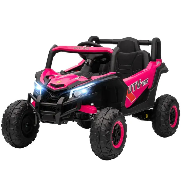 12V Kids Electric Ride-On UTV Car - Pink | LED Lights, Music and USB AIYAPLAY - Little and Giant Explorers AIYAPLAY