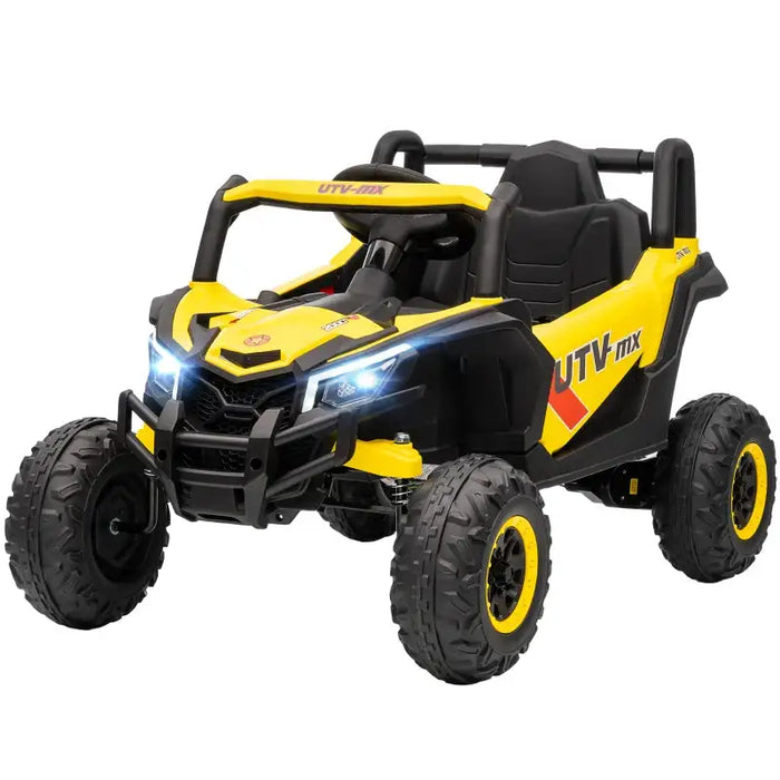 12V Kids Electric Ride-On UTV Car - Yellow | LED Lights, Music and USB AIYAPLAY - Little and Giant Explorers AIYAPLAY