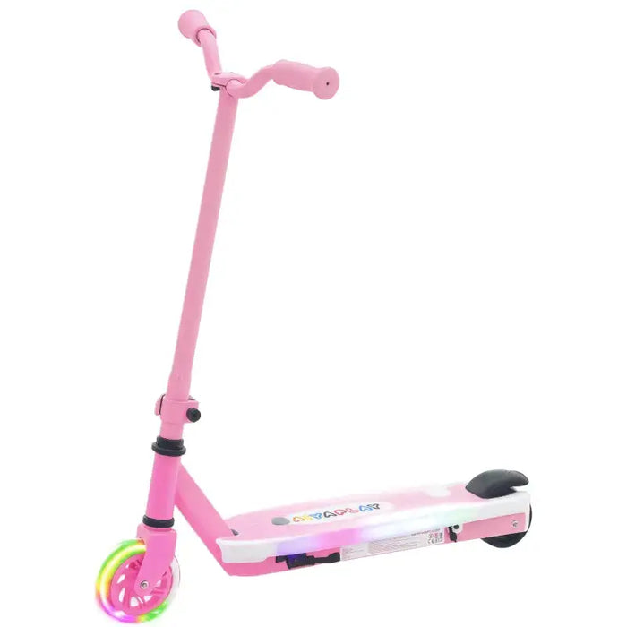 12V Kids Electric Scooter - Pink | Light-Up Pedals and Wheels - Removable Stabiliser Wheels AIYAPLAY - Little and Giant Explorers AIYAPLAY