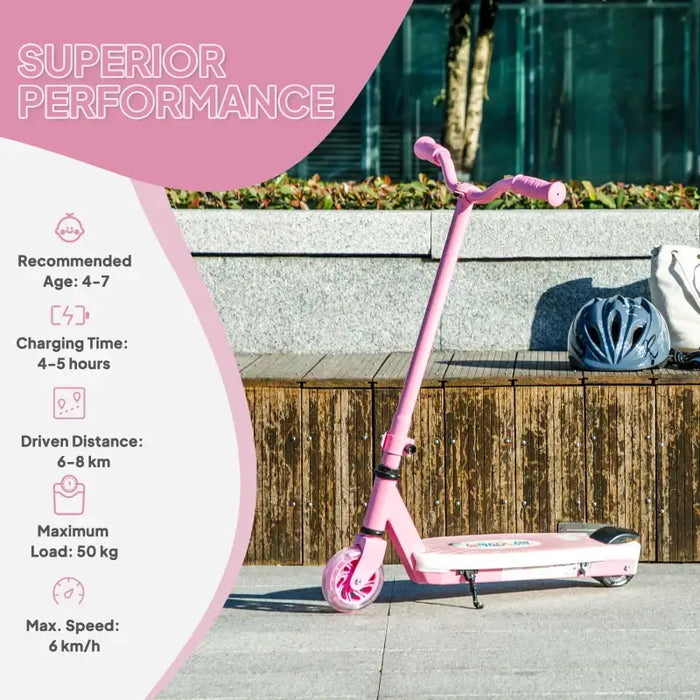 12V Kids Electric Scooter - Pink | Light-Up Pedals and Wheels - Removable Stabiliser Wheels AIYAPLAY - Little and Giant Explorers AIYAPLAY