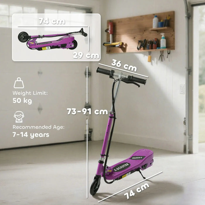 12V Kids Electric Scooter – Purple | Adjustable Height, Foldable Frame and Handbrake AIYAPLAY - Little and Giant Explorers
