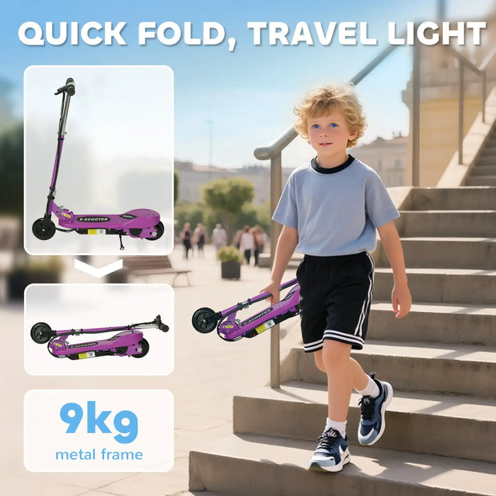 12V Kids Electric Scooter – Purple | Adjustable Height, Foldable Frame and Handbrake AIYAPLAY - Little and Giant Explorers