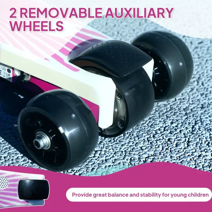 12V Kids Electric Scooter - Purple | Light-Up Pedals and Wheels - Removable Stabiliser Wheels AIYAPLAY - Little and Giant Explorers AIYAPLAY