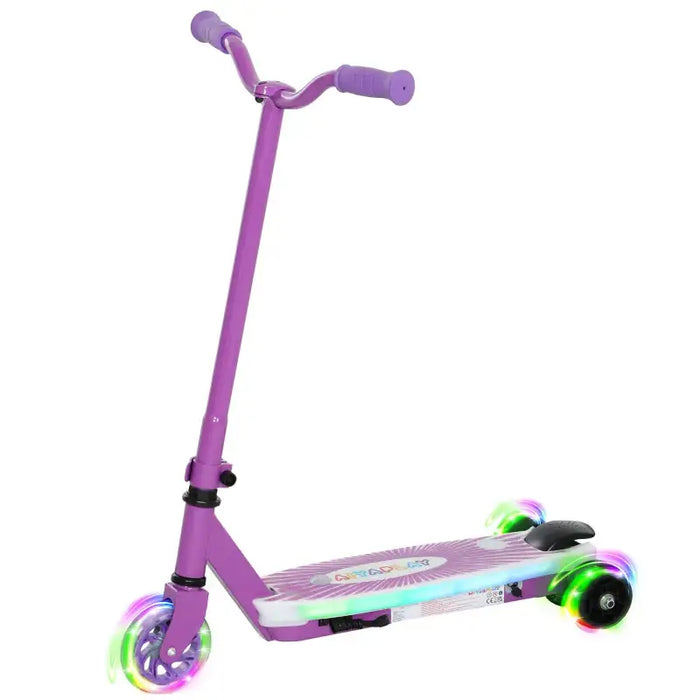 12V Kids Electric Scooter - Purple | Light-Up Pedals and Wheels - Removable Stabiliser Wheels AIYAPLAY - Little and Giant Explorers AIYAPLAY