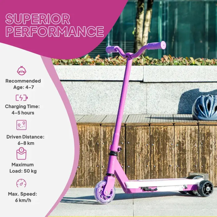 12V Kids Electric Scooter - Purple | Light-Up Pedals and Wheels - Removable Stabiliser Wheels AIYAPLAY - Little and Giant Explorers AIYAPLAY