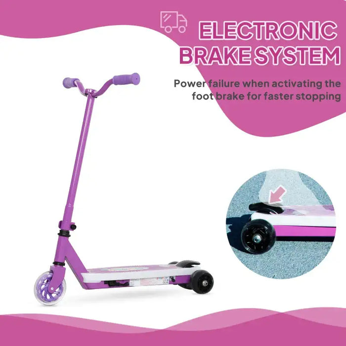 12V Kids Electric Scooter - Purple | Light-Up Pedals and Wheels - Removable Stabiliser Wheels AIYAPLAY - Little and Giant Explorers AIYAPLAY