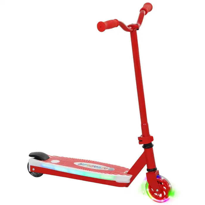 12V Kids Electric Scooter - Red | Light-Up Pedals and Wheels - Removable Stabiliser Wheels AIYAPLAY - Little and Giant Explorers AIYAPLAY