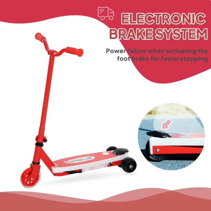 12V Kids Electric Scooter - Red | Light-Up Pedals and Wheels - Removable Stabiliser Wheels AIYAPLAY - Little and Giant Explorers AIYAPLAY