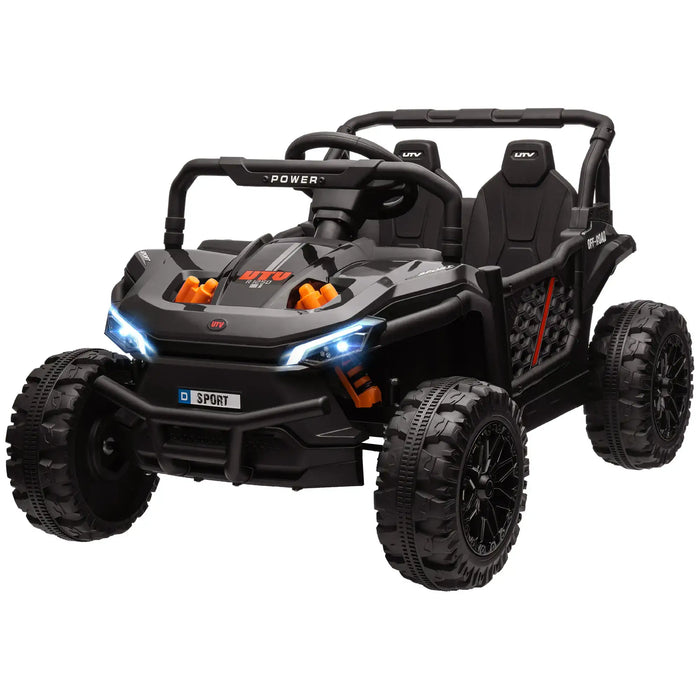 12V Kids Electric UTV Black | Single-Rider Adventure Vehicle with Dual Suspension - Little and Giant Explorers AIYAPLAY