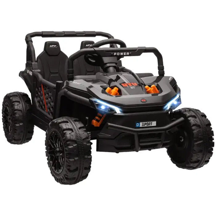 12V Kids Electric UTV Black | Single-Rider Adventure Vehicle with Dual Suspension - Little and Giant Explorers AIYAPLAY