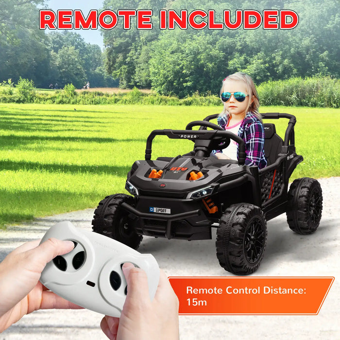 12V Kids Electric UTV Black | Single-Rider Adventure Vehicle with Dual Suspension - Little and Giant Explorers AIYAPLAY