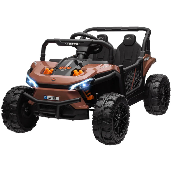 12V Kids UTV Brown | Dual Motor Adventure Vehicle - Little and Giant Explorers AIYAPLAY