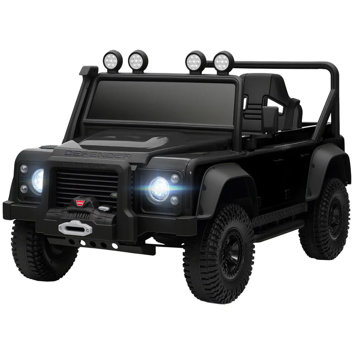 12V Kids Electric Car Black | Land Rover Defender 110 SVX with 2.4G Remote - Little and Giant Explorers AIYAPLAY