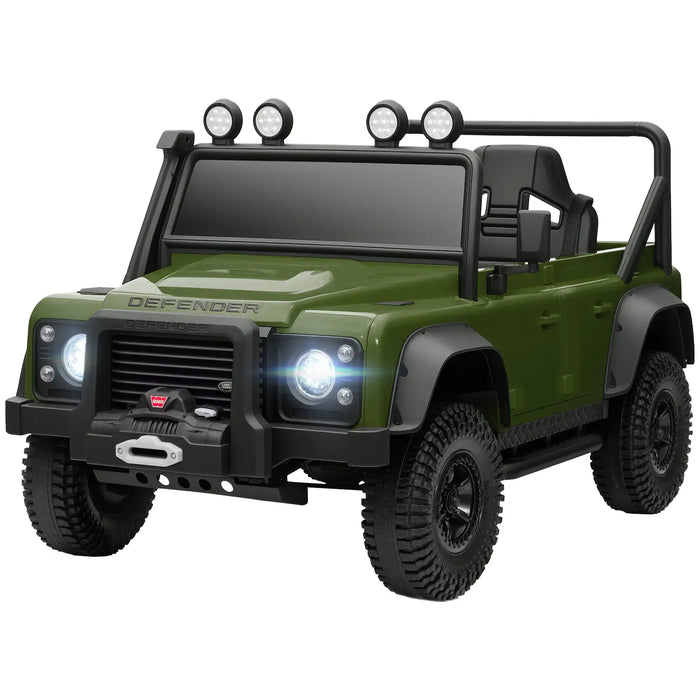 12V Kids Electric Car Green | Land Rover Defender 110 SVX with 2.4G Remote - Little and Giant Explorers AIYAPLAY