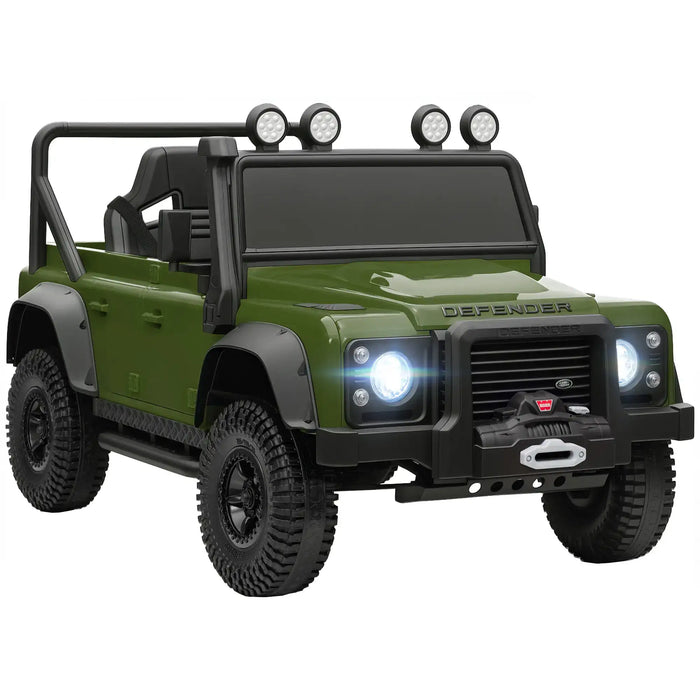 12V Kids Electric Car Green | Land Rover Defender 110 SVX with 2.4G Remote - Little and Giant Explorers AIYAPLAY