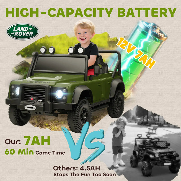 12V Kids Electric Car Green | Land Rover Defender 110 SVX with 2.4G Remote - Little and Giant Explorers AIYAPLAY
