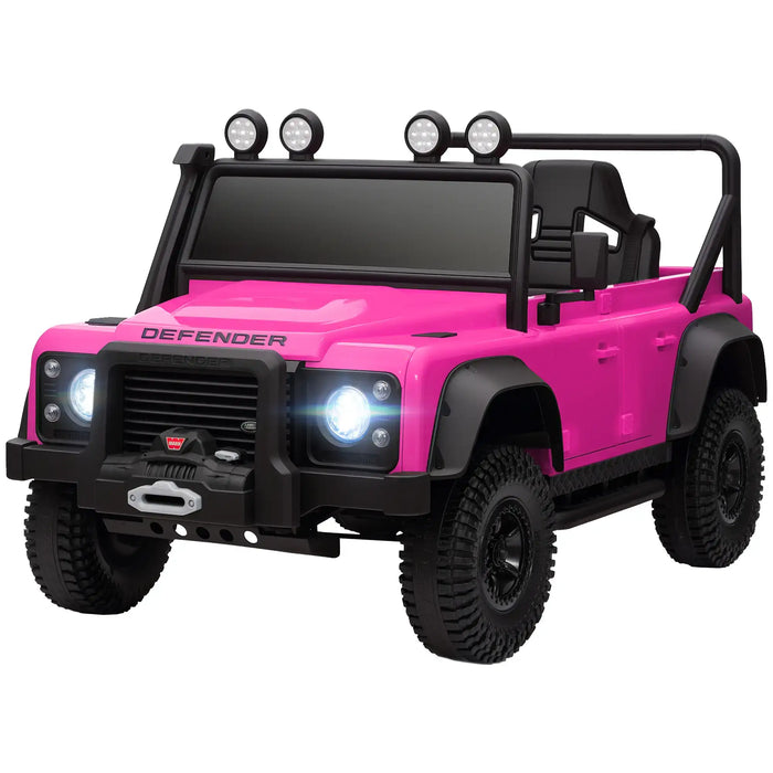 12V Kids Electric Car Pink | Land Rover Defender 110 SVX with 2.4G Remote - Little and Giant Explorers AIYAPLAY