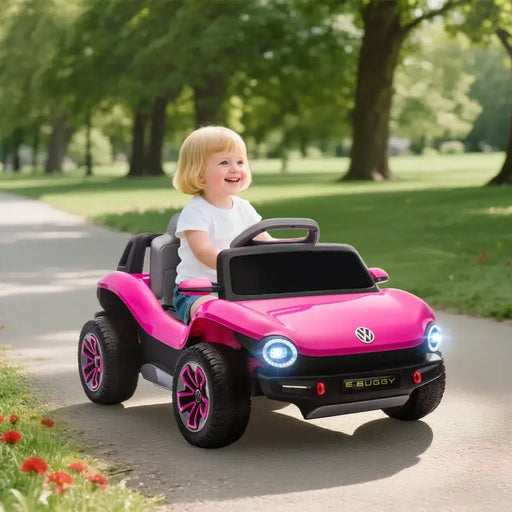 12V Kids Licensed Volkswagen E-Buggy Ride-On Car – Pink | Remote Control AIYAPLAY - Little and Giant Explorers AIYAPLAY