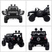 12V kids black off-road ride on car with dual motors, working doors, 4x4 design