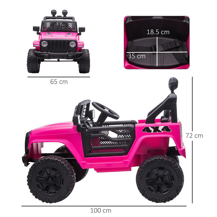 12V Kids Off-Road Ride-On Car Pink | Ultra-Cool Adventure Vehicle - Little and Giant Explorers HOMCOM