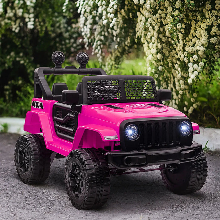 12V Kids Off-Road Ride-On Car Pink | Ultra-Cool Adventure Vehicle - Little and Giant Explorers HOMCOM