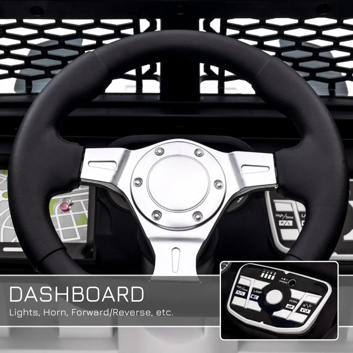 12V Kids Off-Road Ride-On Car - White | Dual Motors with Working Doors HOMCOM - Little and Giant Explorers HOMCOM