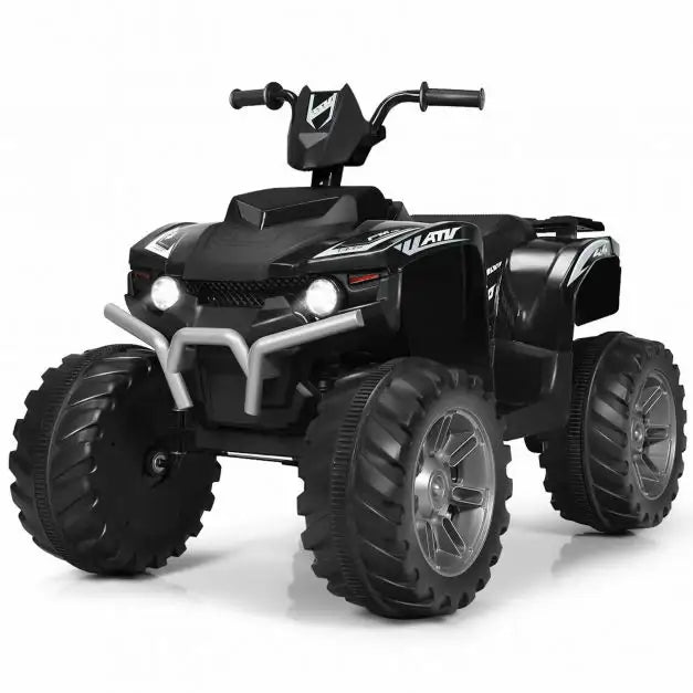 12V Kids Ride-On ATV / Quad Bike - Black | Slow Start - USB Music and Lights COSTWAY - Little and Giant Explorers Costway