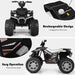 12V Kids Ride-On ATV / Quad Bike - Black | Slow Start - USB Music and Lights COSTWAY - Little and Giant Explorers Costway