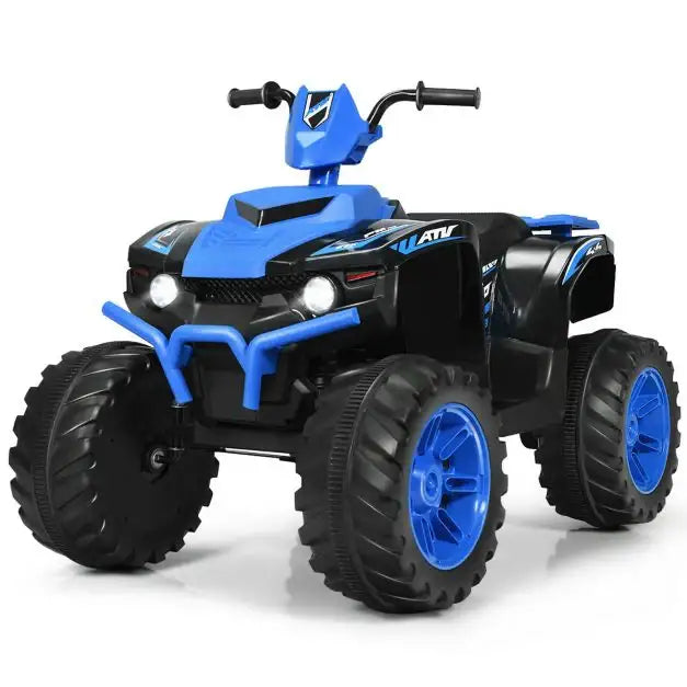 12V Kids Ride-On ATV / Quad Bike - Blue | Slow Start - USB Music and Lights COSTWAY - Little and Giant Explorers Costway