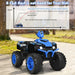 12V Kids Ride-On ATV / Quad Bike - Blue | Slow Start - USB Music and Lights COSTWAY - Little and Giant Explorers Costway