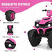 12V Kids Ride-On ATV / Quad Bike - Pink | Slow Start - USB Music and Lights COSTWAY - Little and Giant Explorers Costway