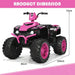 12V Kids Ride-On ATV / Quad Bike - Pink | Slow Start - USB Music and Lights COSTWAY - Little and Giant Explorers Costway