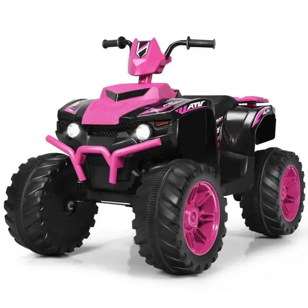 12V Kids Ride-On ATV / Quad Bike - Pink | Slow Start - USB Music and Lights COSTWAY - Little and Giant Explorers Costway