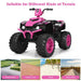 12V Kids Ride-On ATV / Quad Bike - Pink | Slow Start - USB Music and Lights COSTWAY - Little and Giant Explorers Costway