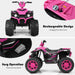 12V Kids Ride-On ATV / Quad Bike - Pink | Slow Start - USB Music and Lights COSTWAY - Little and Giant Explorers Costway