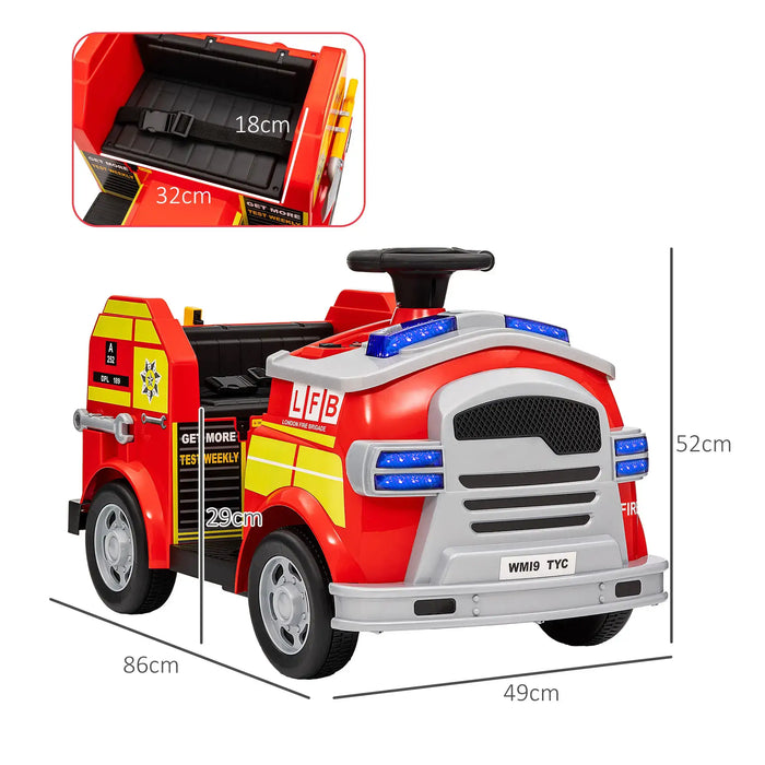 12V Kids Ride-On Fire Truck | Firefighting Adventure Vehicle - Little and Giant Explorers AIYAPLAY