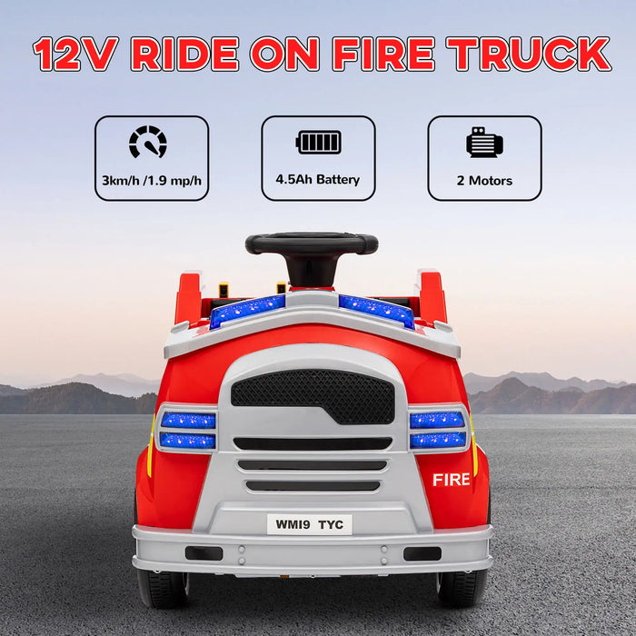 12V Kids Ride-On Fire Truck | Firefighting Adventure Vehicle - Little and Giant Explorers AIYAPLAY