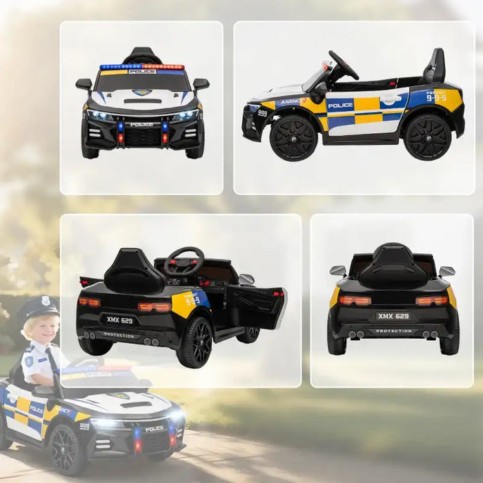 12V Kids Ride-On Police Car – Realistic Siren and Lights | Dual Motors and Remote Control AIYAPLAY - Little and Giant Explorers AIYAPLAY