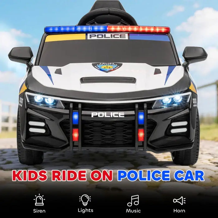 12V Kids Ride-On Police Car – Realistic Siren and Lights | Dual Motors and Remote Control AIYAPLAY - Little and Giant Explorers AIYAPLAY