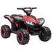 Red 12V kids ride on quad ATV bike with LED headlights and rugged wheels