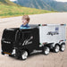 12V Kids Ride-On Semi-Truck - Black | Detachable Container - 8 EVA Wheels COSTWAY - Little and Giant Explorers Costway